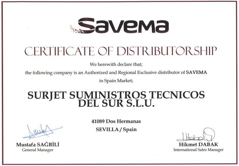 Distribuidor Exclusivo Regional de Savema en España