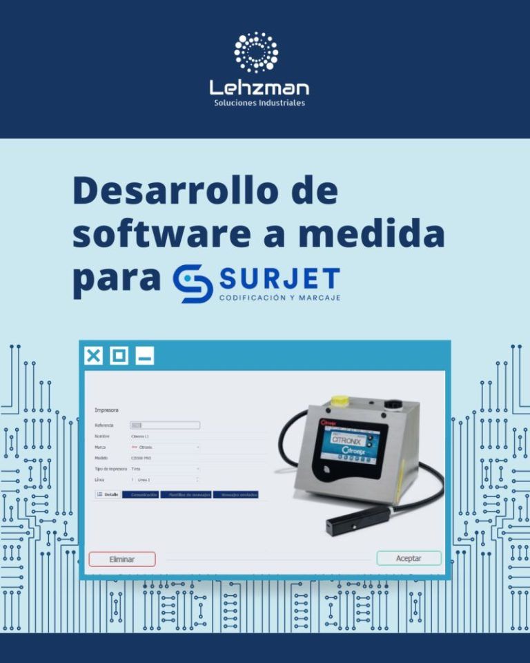 Software a medida para gestión de equipos de codificación y marcaje de SURJET