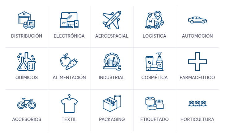 Mercados y aplicaciones de ribbons Surjet — Accesorios, Aeroespacial, Codificación digital, Cosmética, Distribución, Envases, Etiquetado, Electrónica, Farmacéutica